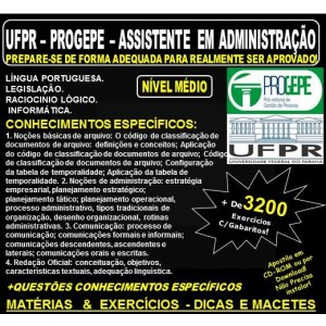 Apostila UFPR - PROGEPE - ASSISTENTE em ADMINISTRAÇÃO - Teoria + 3.200 Exercícios - Concurso 2018-2019