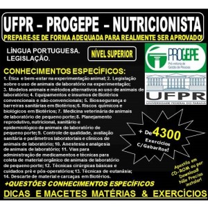 Apostila UFPR - PROGEPE - NUTRICIONISTA - Teoria + 4.300 Exercícios - Concurso 2018-2019