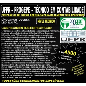 Apostila UFPR - PROGEPE - TÉCNICO em CONTABILIDADE - Teoria + 4.500 Exercícios - Concurso 2018-2019