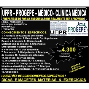 Apostila UFPR - PROGEPE - CLÍNICA MÉDICA - Teoria + 4.300 Exercícios - Concurso 2019