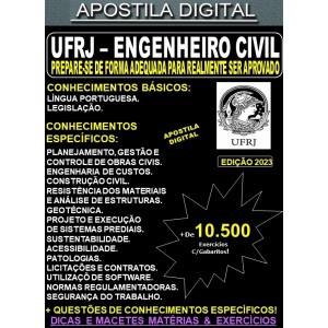 Apostila UFRJ - ENGENHEIRO CIVIL - Teoria + 10.500 Exercícios - Concurso 2023