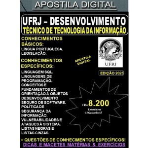 Apostila UFRJ - Técnico de Tecnologia da Informação - DESENVOLVIMENTO -Teoria + 8.200 Exercícios - Concurso 2023
