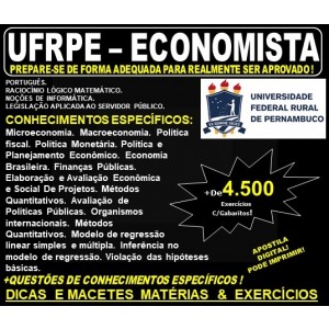 Apostila UFRPE - ECONOMISTA - Teoria + 4.500 Exercícios - Concurso 2019