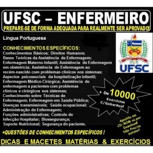 Apostila UFSC - ENFERMEIRO - Teoria + 10.000 Exercícios - Concurso 2017