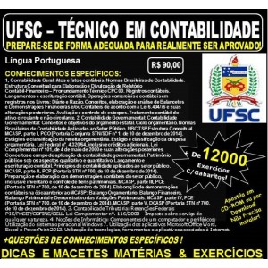 Apostila UFSC - TÉCNICO em CONTABILIDADE - Teoria + 12.000 Exercícios - Concurso 2017