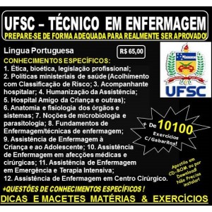 Apostila UFSC - TÉCNICO em ENFERMAGEM - Teoria + 10.100 Exercícios - Concurso 2017