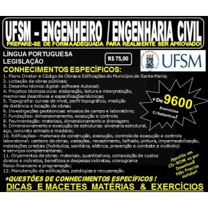 Apostila UFSM - ENGENHEIRO / ENGENHARIA CIVIL - Teoria + 9.600 Exercícios - Concurso 2017