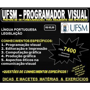 Apostila UFSM - PROGRAMADOR VISUAL - Teoria + 7.400 Exercícios - Concurso 2017
