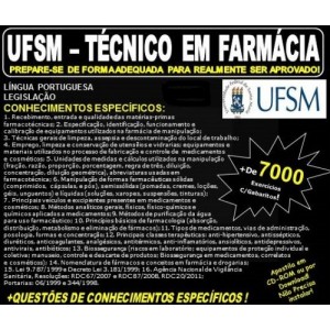 Apostila UFSM - TÉCNICO em FARMÁCIA - Teoria + 7.000 Exercícios - Concurso 2017