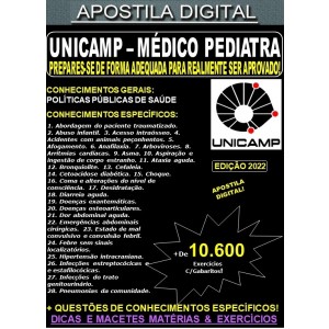 Apostila UNICAMP - MÉDICO PEDIATRA - Teoria + 10.600 Exercícios - Concurso 2022