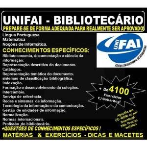 Apostila UNIFAI - BIBLIOTECÁRIO - Teoria + 4.100 Exercícios - Concurso 2018