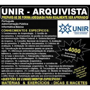Apostila UNIR - ARQUIVISTA - Teoria + 4.000 Exercícios - Concurso 2018