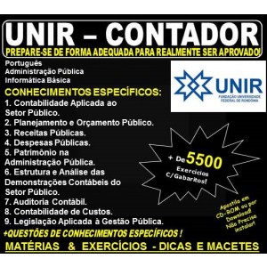 Apostila UNIR - CONTADOR - Teoria + 5.500 Exercícios - Concurso 2018