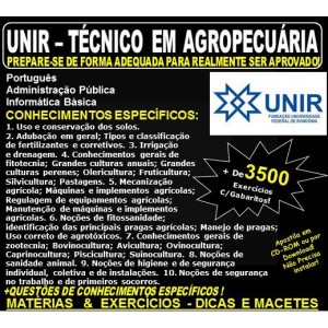 Apostila UNIR - TÉCNICO em AGROPECUÁRIA - Teoria + 3.500 Exercícios - Concurso 2018