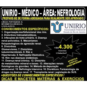 Apostila UNIRIO - MÉDICO - Área: NEFROLOGIA - Teoria + 4.300 Exercícios - Concurso 2019