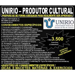 Apostila UNIRIO - PRODUTOR CULTURAL - Teoria + 3.500 Exercícios - Concurso 2019