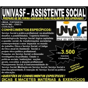 Apostila UNIVASF - ASSISTENTE SOCIAL - Teoria + 3.500 Exercícios - Concurso 2019