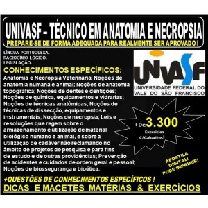 Apostila UNIVASF - TÉCNICO em ANATOMIA e NECROPSIA - Teoria + 3.300 Exercícios - Concurso 2019