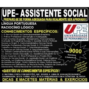 Apostila UPE - ASSISTENTE SOCIAL - Teoria + 9.000 Exercícios - Concurso 2017