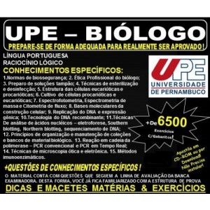 Apostila UPE - BIÓLOGO - Teoria + 6.500 Exercícios - Concurso 2017
