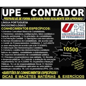 Apostila UPE - CONTADOR - Teoria + 10.500 Exercícios - Concurso 2017