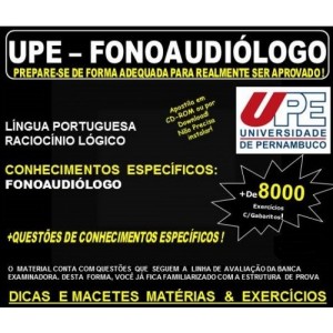 Apostila UPE - FONOAUDIÓLOGO - Teoria + 8.000 Exercícios - Concurso 2017