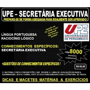 Apostila UPE - SECRETÁRIA EXECUTIVA - Teoria + 8.000 Exercícios - Concurso 2017