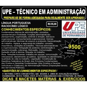 Apostila UPE - TÉCNICO em ADMINISTRAÇÃO - Teoria + 9.500 Exercícios - Concurso 2017