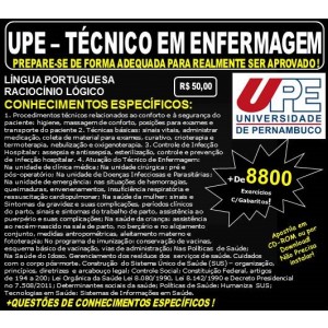 Apostila UPE - TÉCNICO em ENFERMAGEM - Teoria + 8.800 Exercícios - Concurso 2017