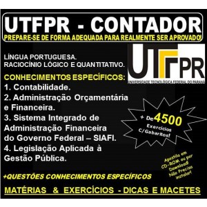 Apostila UTFPR - CONTADOR - Teoria + 4.500 Exercícios - Concurso 2019