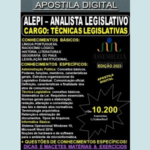 Apostila ALEPI - Analista Legislativo - TÉCNICAS LEGISLATIVAS - Teoria + 10.400 Exercícios - Concurso 2023