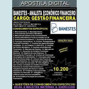 Apostila BANESTES - Analista Econômico Financeiro - GESTÃO FINANCEIRA - Teoria + 10.200 Exercícios - Concurso 2024