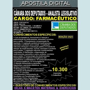 Apostila CÂMARA DOS DEPUTADOS - Analista Legislativo - FARMACÊUTICO - Teoria + 10.300 Exercícios - Concurso 2023