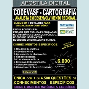 Apostila CODEVASF Analista de Desenvolvimento Regional - CARTOGRAFIA - Teoria + 6.000 Exercícios - Concurso 2021