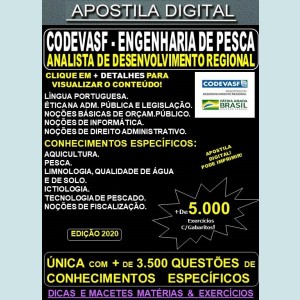 Apostila CODEVASF Analista de Desenvolvimento Regional - ENGENHARIA DE PESCA - Teoria + 5.000 Exercícios - Concurso 2021