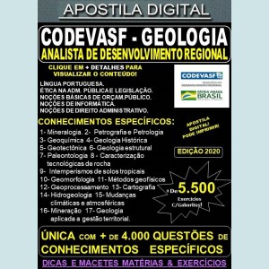 Apostila CODEVASF Analista de Desenvolvimento Regional - GEOLOGIA - Teoria + 5.500 Exercícios - Concurso 2021