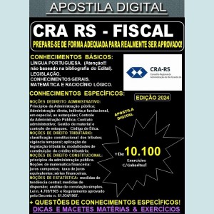 Apostila CRA RS - FISCAL - Teoria + 10.100 Exercícios - Concurso 2024
