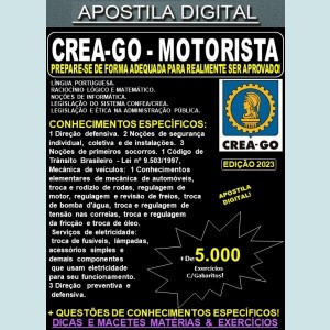 Apostila CREA GO - MOTORISTA - Teoria + 5.000 Exercícios - Concurso 2023