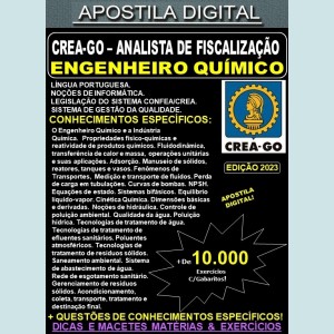 Apostila CREA GO - ANALISTA de FISCALIZAÇÃO - ENGENHEIRO QUÍMICO - Teoria + 10.000 Exercícios - Concurso 2023