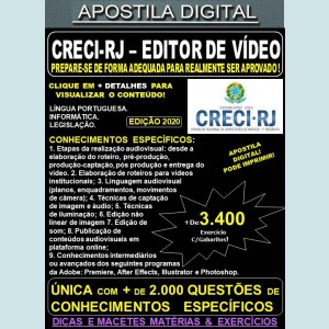Apostila CRECI RJ - EDITOR de VÍDEO - Teoria + 3.400 Exercícios - Concurso 2020