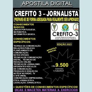 Apostila CREFITO-3 - JORNALISTA - Teoria + 9.500 exercícios - Concurso 2023