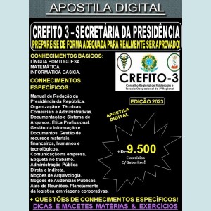 Apostila CREFITO-3 - SECRETÁRIA da PRESIDÊNCIA - Teoria + 9.500 exercícios - Concurso 2023