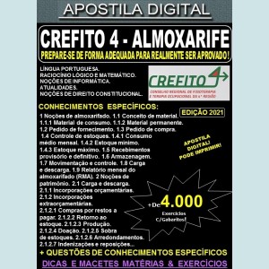 Apostila CREFITO 4 - ALMOXARIFE - Teoria + 4.000 Exercícios - Concurso 2021