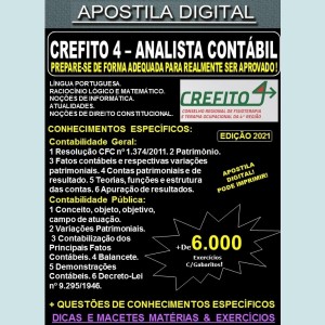 Apostila CREFITO 4 - ANALISTA CONTÁBIL - Teoria + 6.000 Exercícios - Concurso 2021