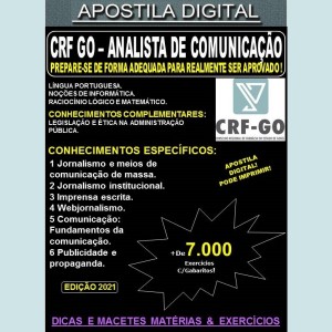 Apostila CRF GO - ANALISTA DE COMUNICAÇÃO - Teoria +7.000 Exercícios - Concurso 2021
