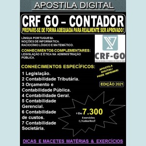 Apostila CRF GO - CONTADOR - Teoria +7.300 Exercícios - Concurso 2021