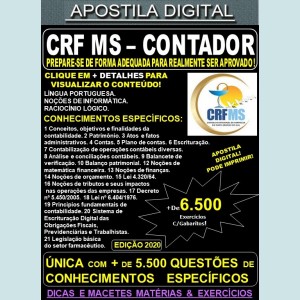Apostila CRF MS - CONTADOR - Teoria + 6.500 Exercícios - Concurso 2020