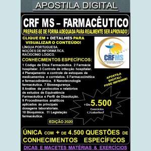 Apostila CRF MS - FARMACÊUTICO - Teoria + 5.500 Exercícios - Concurso 2020