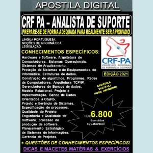 Apostila CRF PA - ANALISTA de SUPORTE - Teoria + 6.800 Exercícios - Concurso 2021