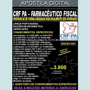 Apostila CRF PA - FARMACÊUTICO FISCAL - Teoria + 3.800 Exercícios - Concurso 2021